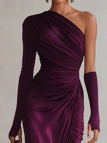 Giuseppina | Vestido largo de un hombro con una sola manga - Imagen 3