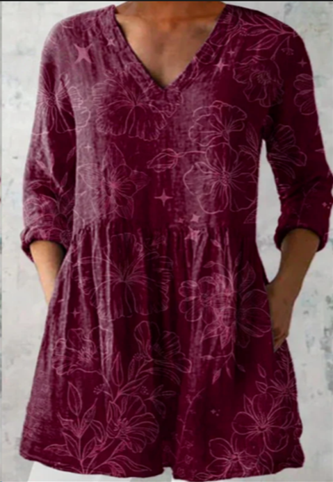 Florence | Blusa larga con escote en V - Imagen 1