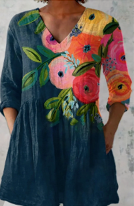 Genevieve | Blusa larga con escote en V - Imagen 1