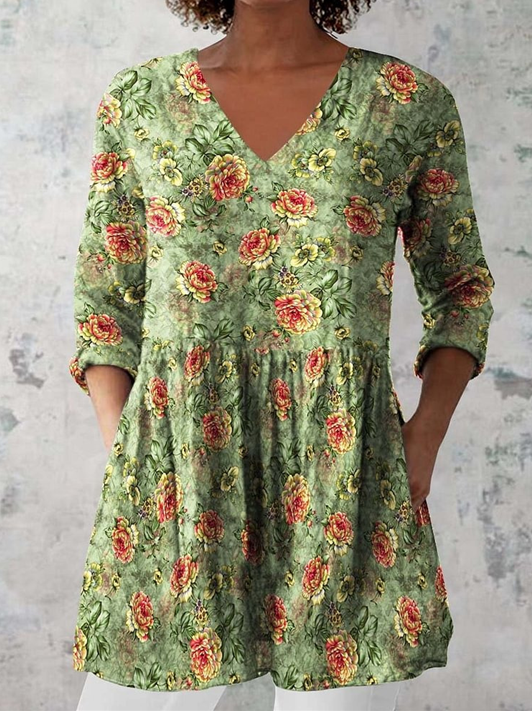 Sara | Blusa larga con escote en V - Imagen 1