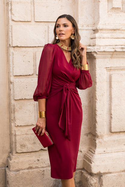 Vestido midi maxi lazada en cintura