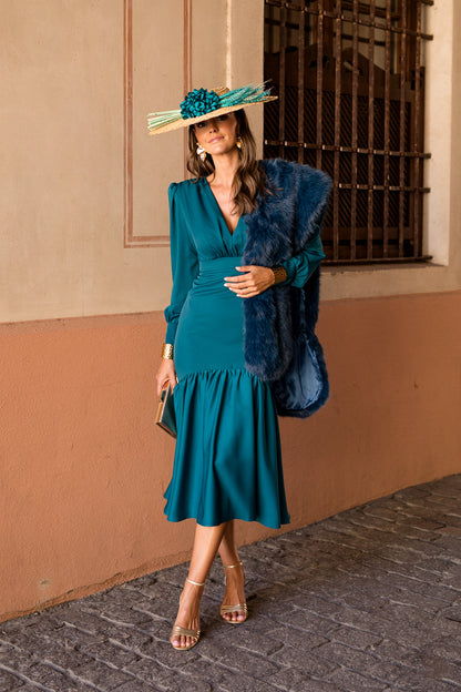 Estola azul petróleo