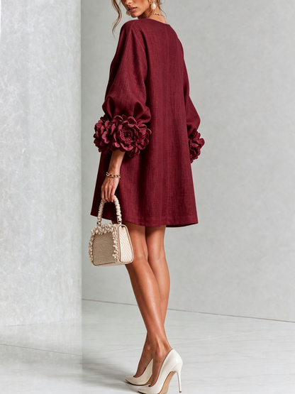 Amara | Vestido corto elegante con botones florales