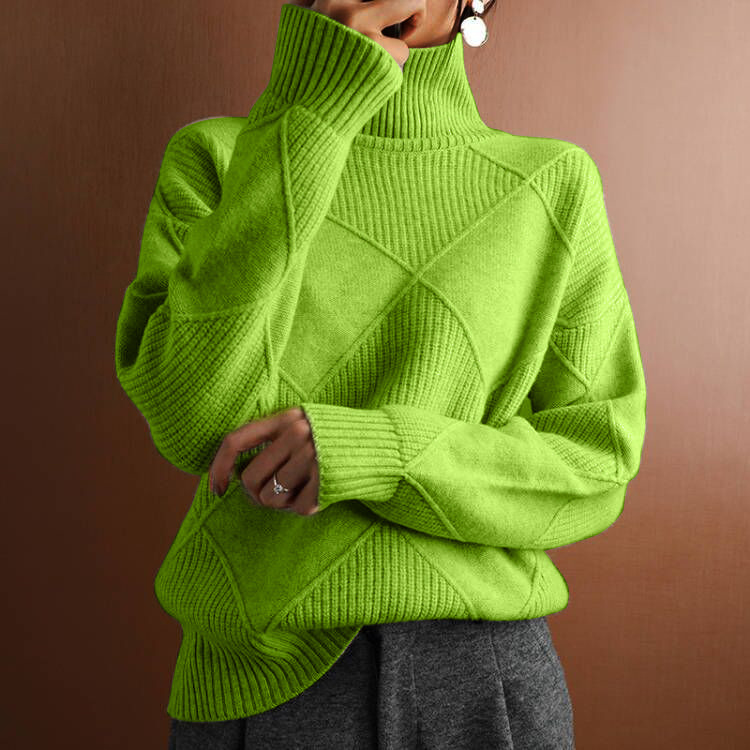 Eugénie | Jersey amplio de rombos para invierno