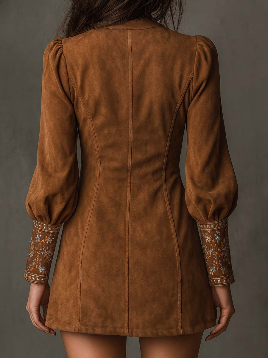 Vestido corto con efecto ante - Imagen 3