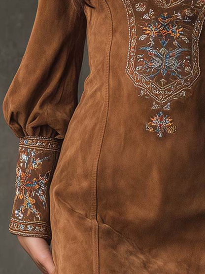 Vestido corto con efecto ante - Imagen 6