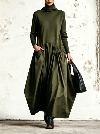 Odette | Vestido largo holgado con cuello alto