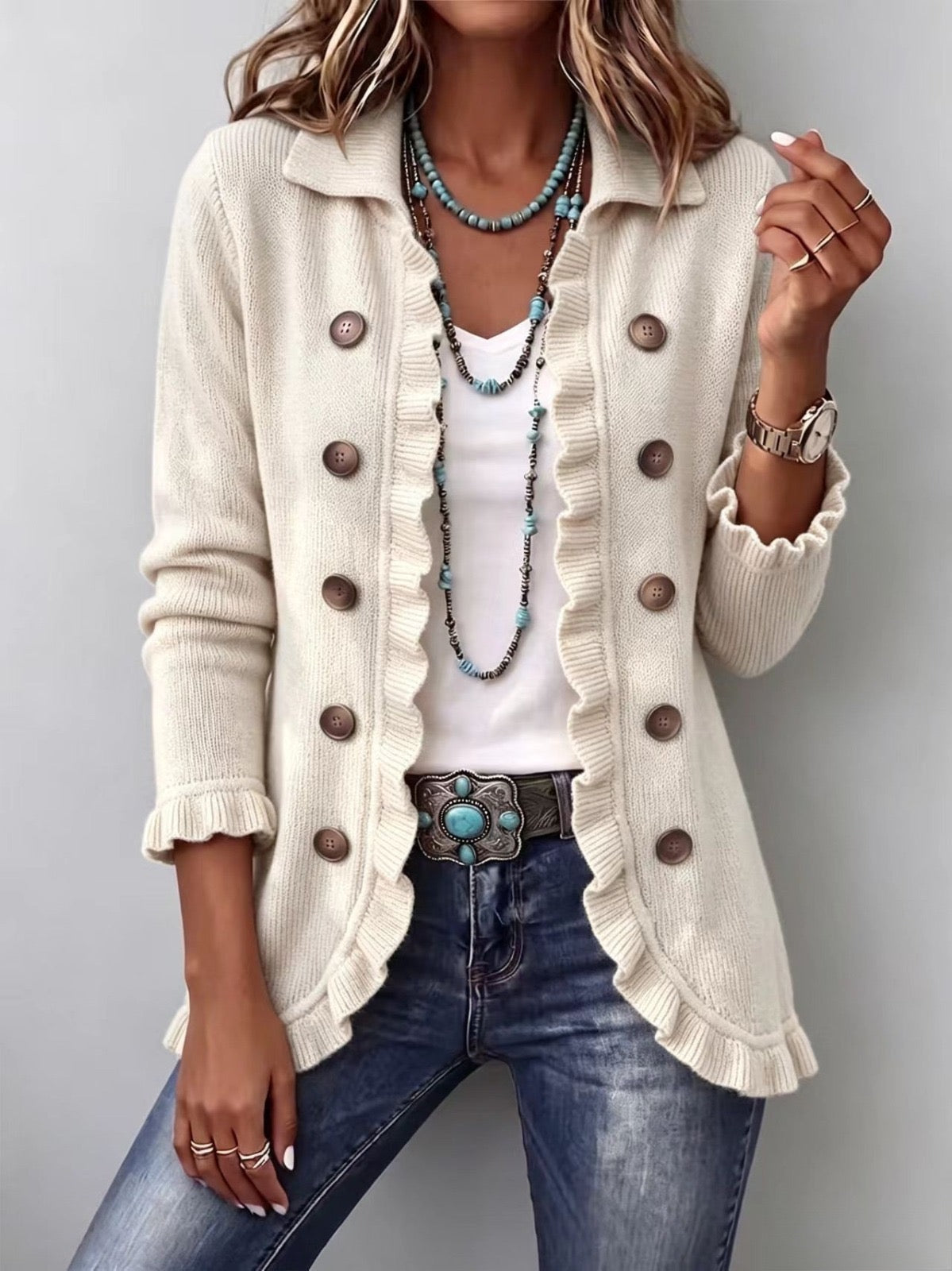 Cesira | Chaqueta de punto marfil