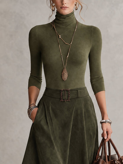 Lucilla | Conjunto de cuello alto y falda asimétrica