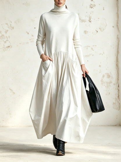 Odetta | Vestido largo holgado con cuello alto