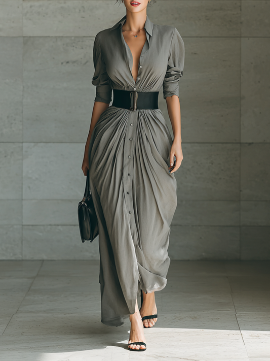 Zaira | Vestido largo plisado