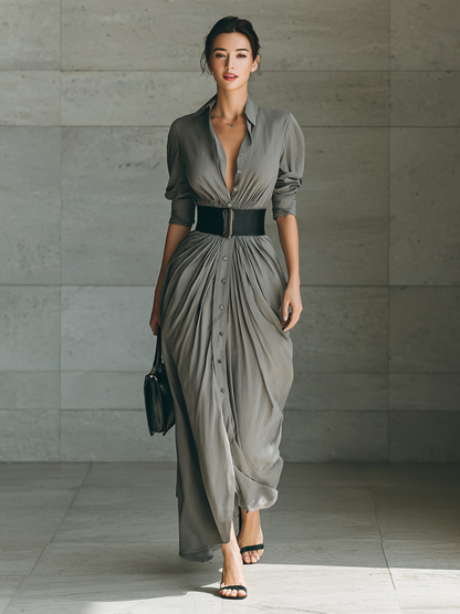 Zaira | Vestido largo plisado