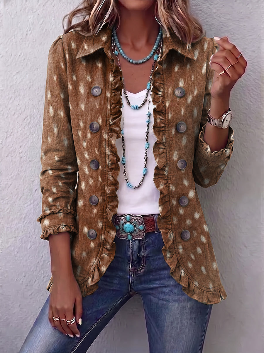 Felicita | Chaqueta con estampado animal y volantes