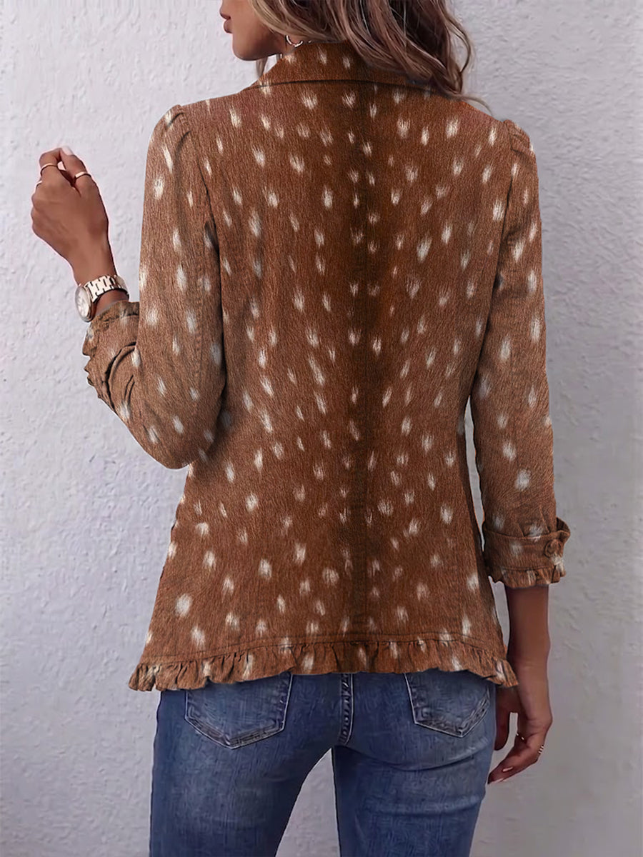 Felicita | Chaqueta con estampado animal y volantes