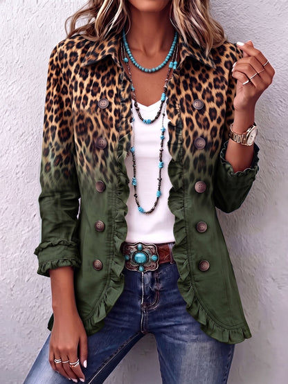 Herminia | Americana de leopardo degradado con volantes