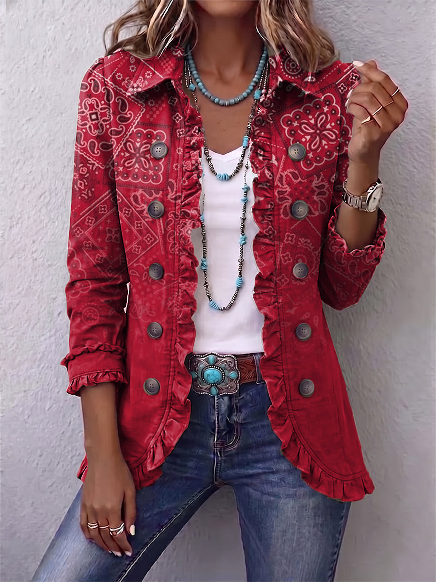 Leonilde | Chaqueta con estampado de cachemira degradado