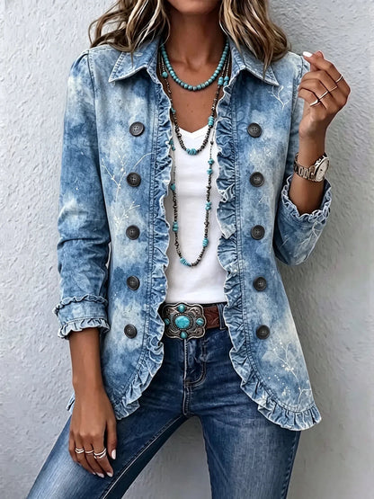 Petra | Chaqueta con estampado botánico y volantes
