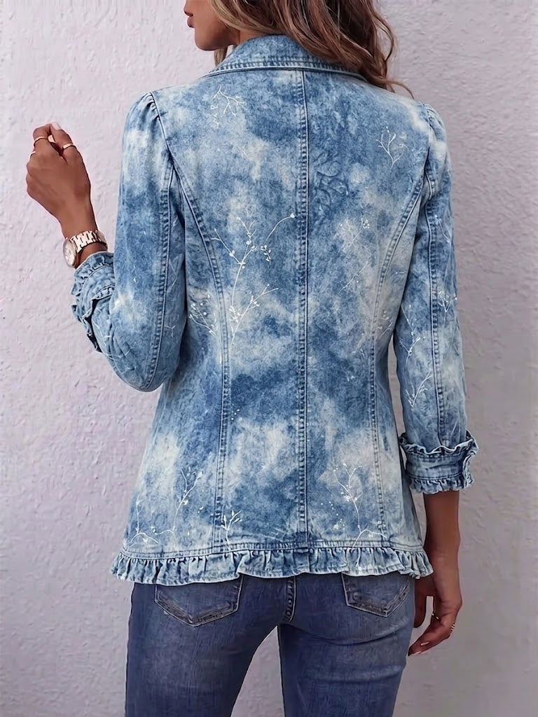 Petra | Chaqueta con estampado botánico y volantes