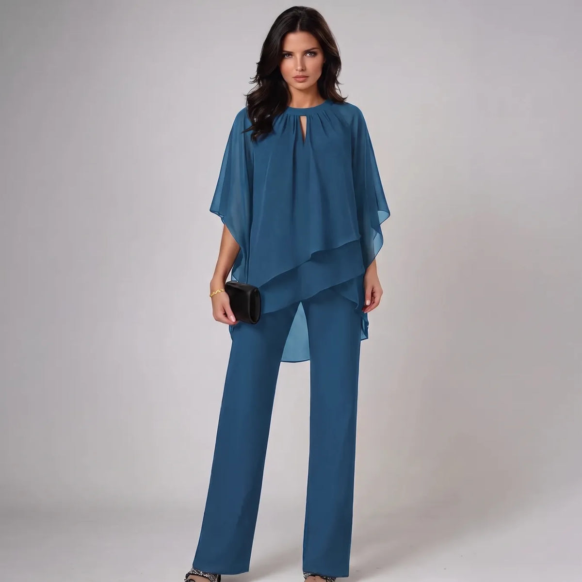 Sibilla | Conjunto elegante con top de capas y pantalón - Imagen 3