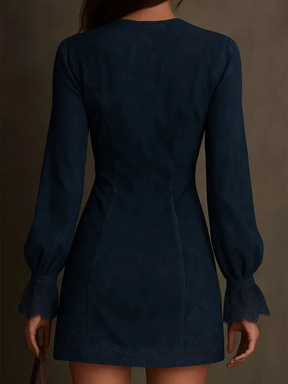 Debbie | Vestido mini de ante - Imagen 4