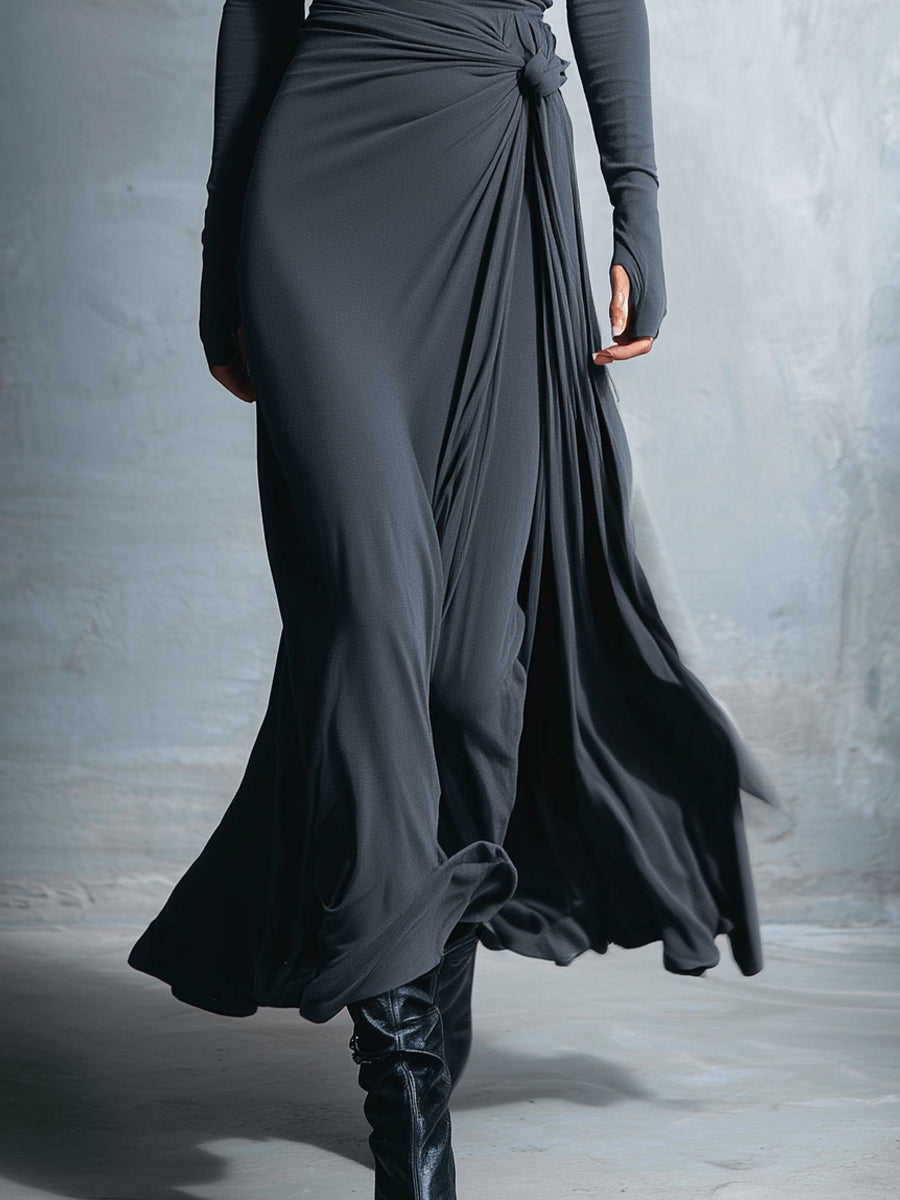 Nadège | Vestido largo con nudo lateral