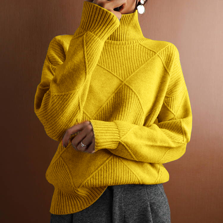 Eugénie | Jersey amplio de rombos para invierno