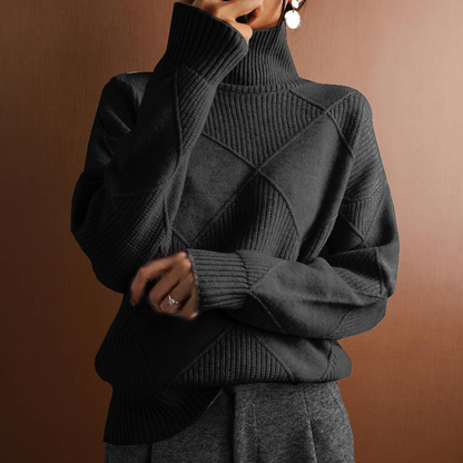 Eugénie | Jersey amplio de rombos para invierno