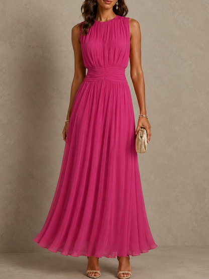Iselle | Vestido largo sin mangas con cintura fruncida - Imagen 3
