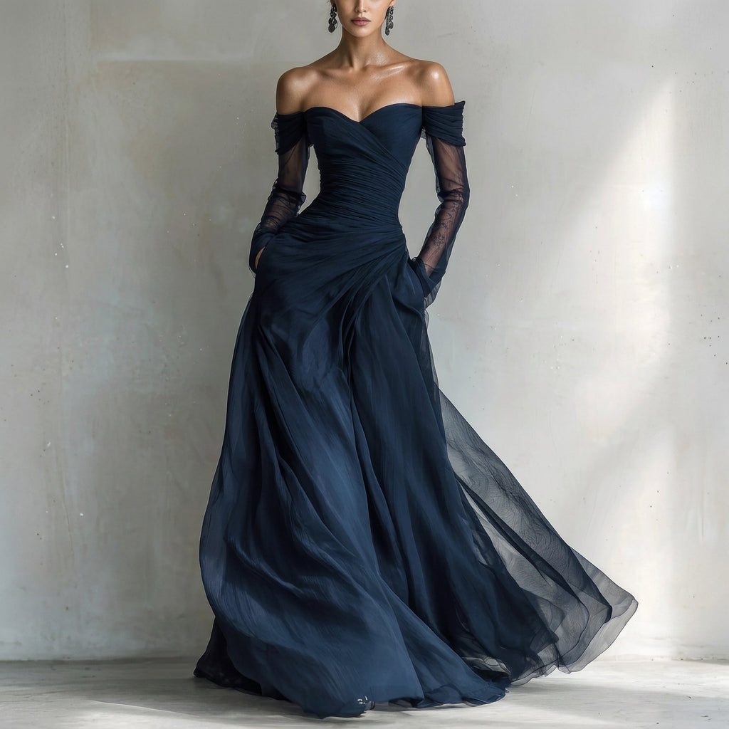 Eleonora | Vestido largo con hombros descubiertos - Imagen 1
