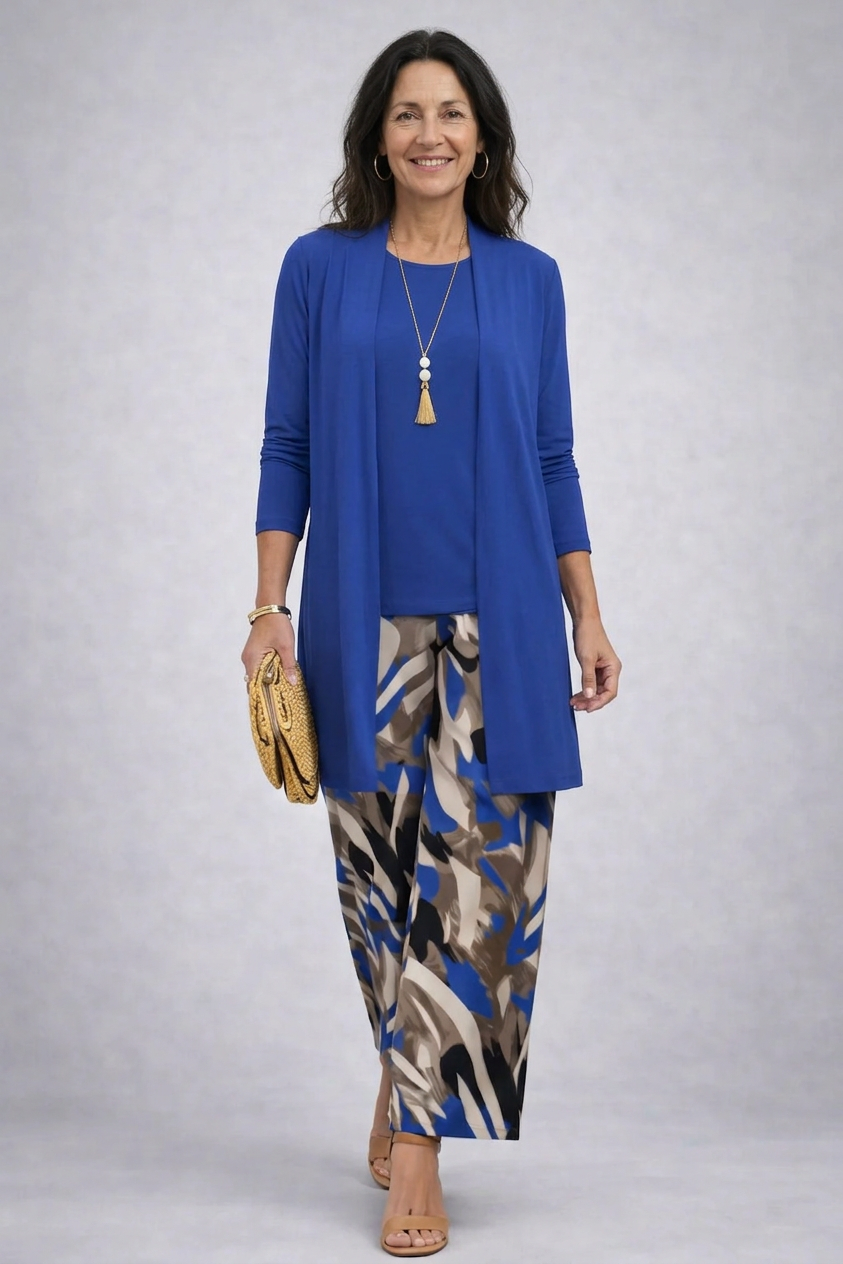 Faye | Conjunto de Tres Piezas Elegancia Clásica — Azul