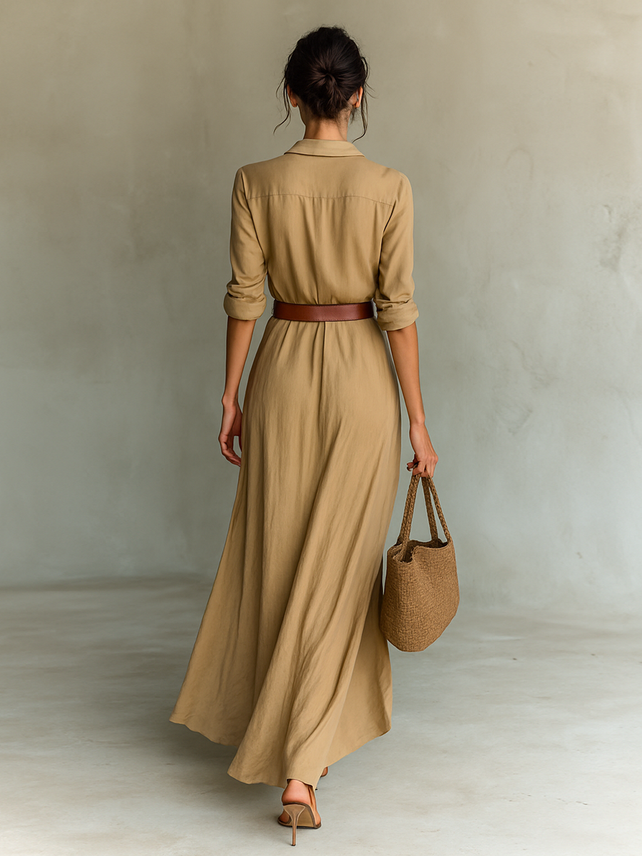 Valentino | Vestido maxi con cuello de solapa