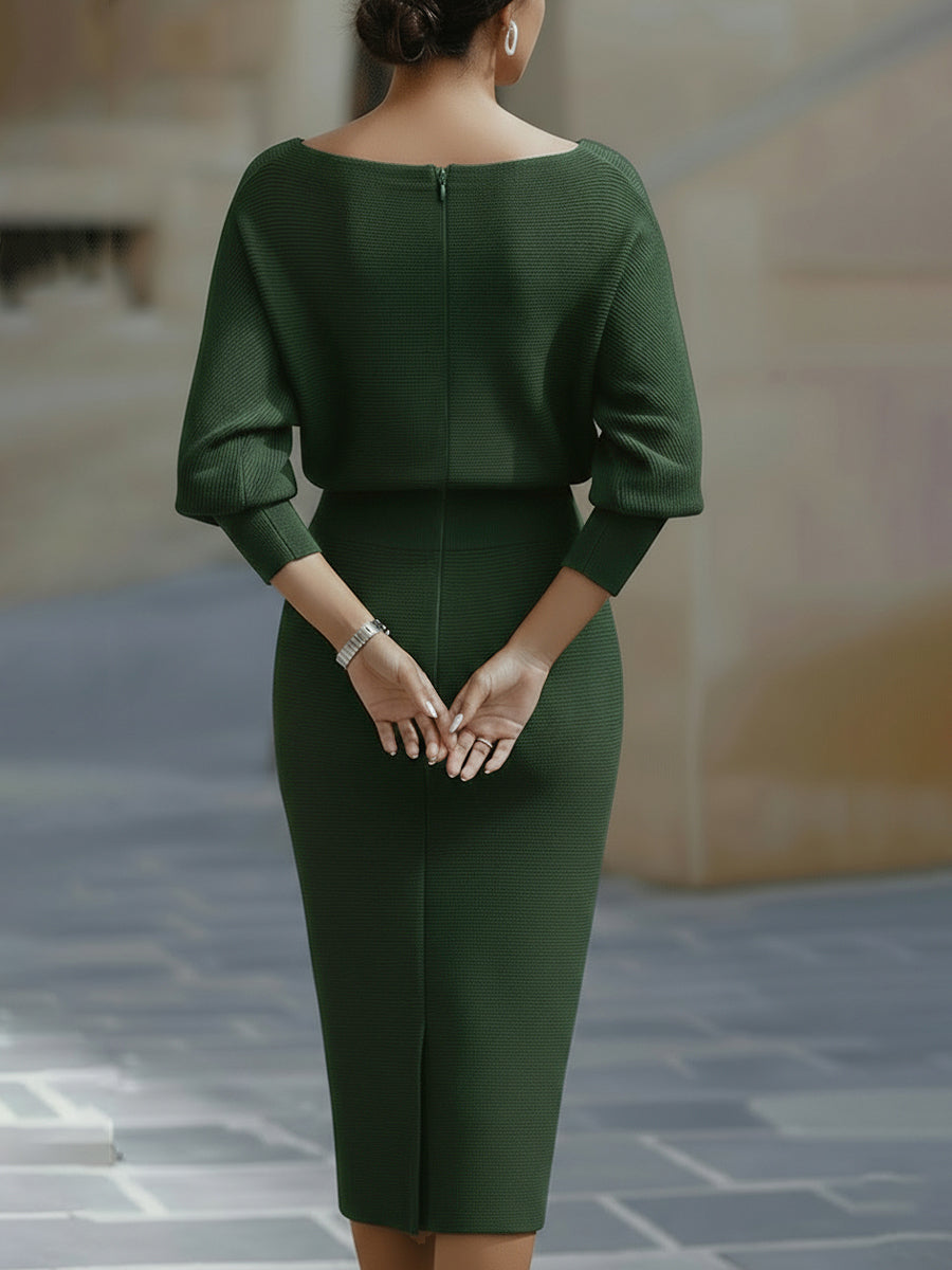 Liliana | Vestido midi con mangas murciélago - Imagen 14
