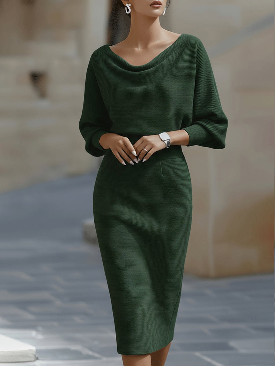 Liliana | Vestido midi con mangas murciélago - Imagen 5