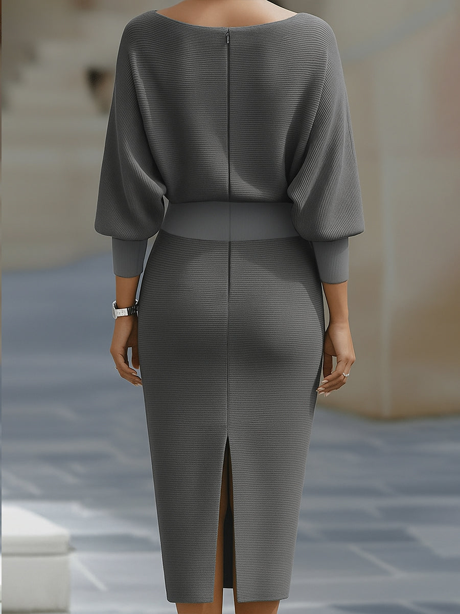 Liliana | Vestido midi con mangas murciélago - Imagen 6