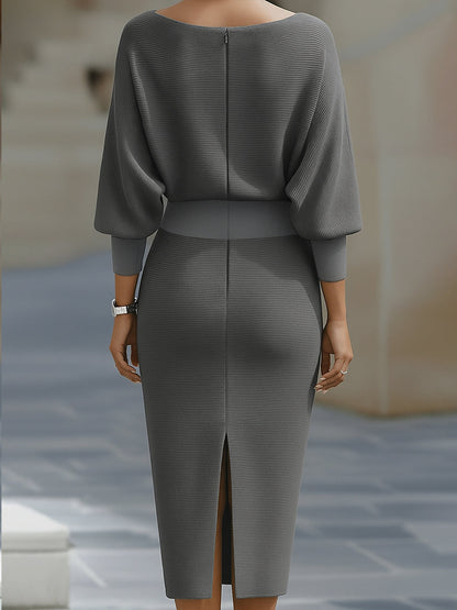Liliana | Vestido midi con mangas murciélago - Imagen 6