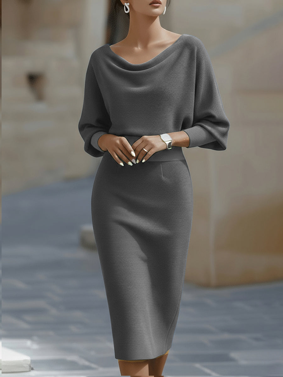 Liliana | Vestido midi con mangas murciélago - Imagen 7