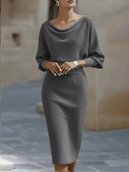 Liliana | Vestido midi con mangas murciélago - Imagen 7