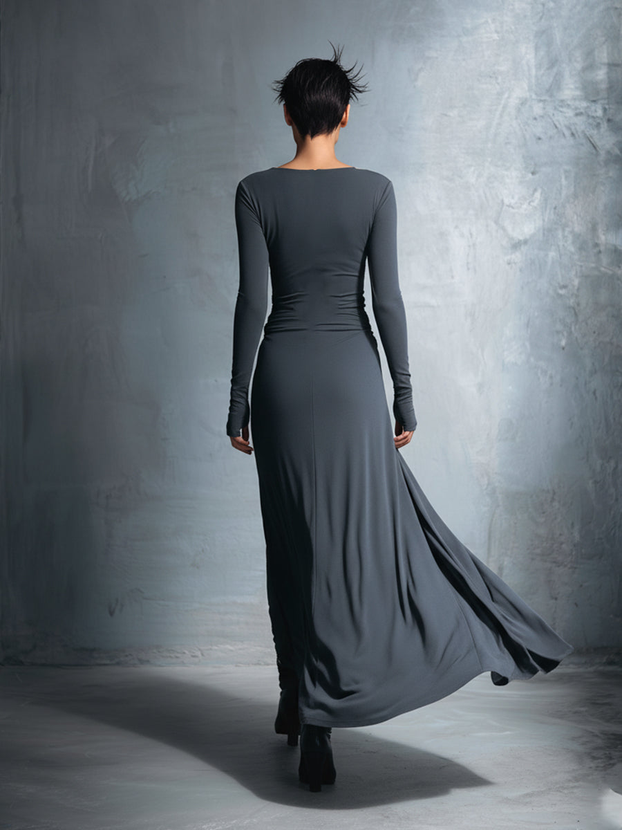 Nadège | Vestido largo con nudo lateral