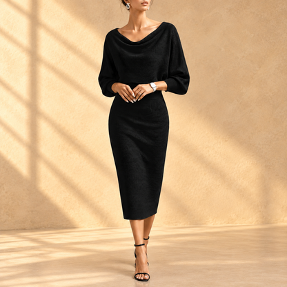Liliana | Vestido midi con mangas murciélago - Imagen 8