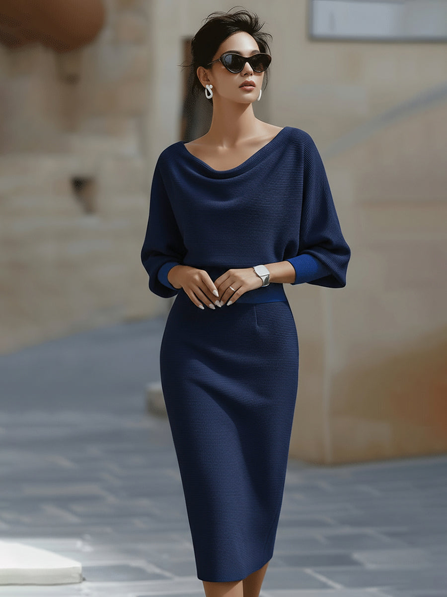 Liliana | Vestido midi con mangas murciélago - Imagen 16