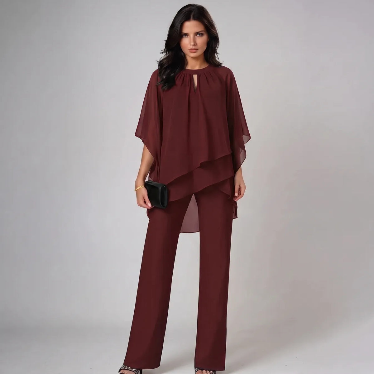 Sibilla | Conjunto elegante con top de capas y pantalón - Imagen 4