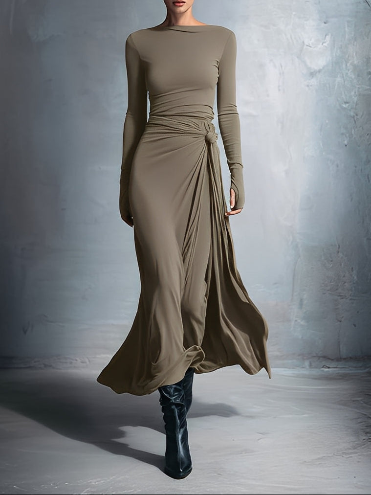Vittoria · Vestido maxi con nudo lateral